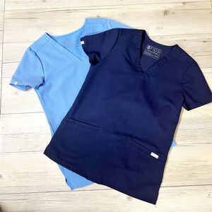 Figs Women’s Scrub Top XXS - Blue - Two Tops!